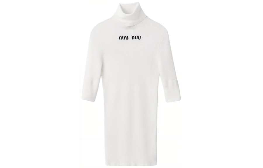 MIU MIU Knitwear Women's White Turtleneck Moderate Other