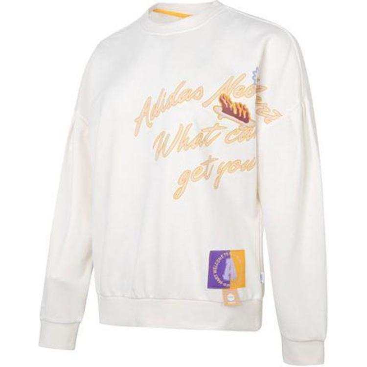 Adidas Neo Sweatshirts Women's Ecru Crew Neck Moderate Regular