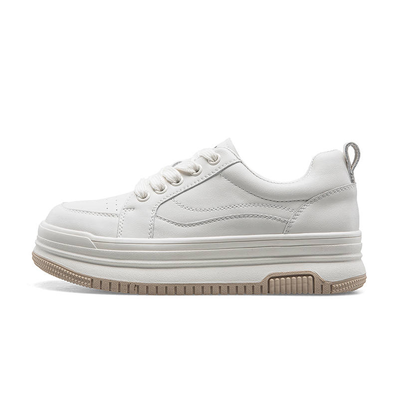 KANGNAI Synthetic Leather Low top Skateboard Shoes Women's White