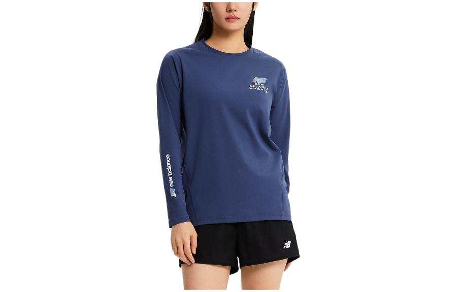 New Balance New Balance Drop Shoulder Sleeve T Shirt Women's Dark Blue