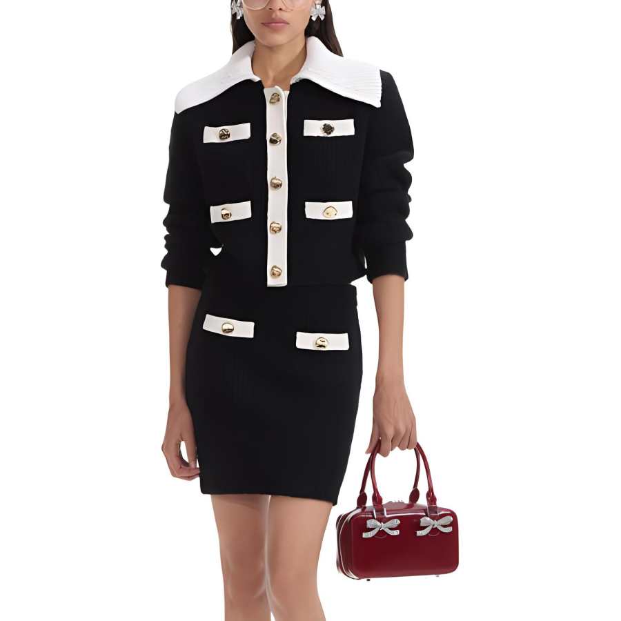 Self-portrait Self portrait Knitwear Women's Black & White