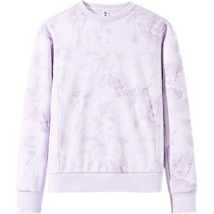 Anta Variety Training Collection Sweatshirt Women's Peach Scented Purple/All Over Print
