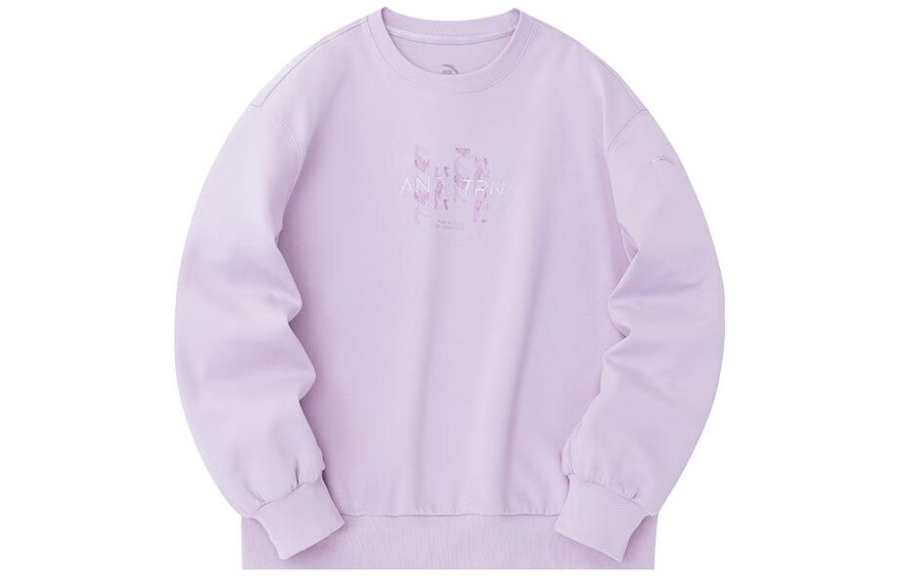 ANTA Variety Training Collection Sweatshirts Women's Wisteria Flower Purple Crew Neck Moderate Regular