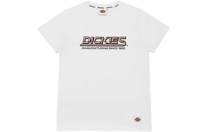 Dickies T Shirts Women's White Crew Neck Moderate Straight Fit