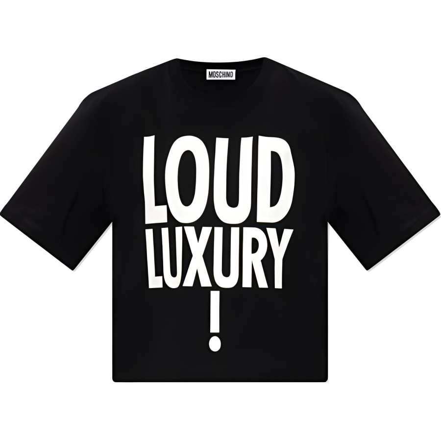 MOSCHINO T Shirts Women's Black Crew Neck Moderate Straight Fit