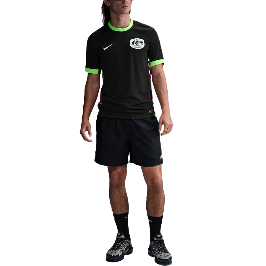 Nike Nike Australia National Team 2025/26 Season Away Stadium Soccer Jersey Men's Night Forest/Lime/White