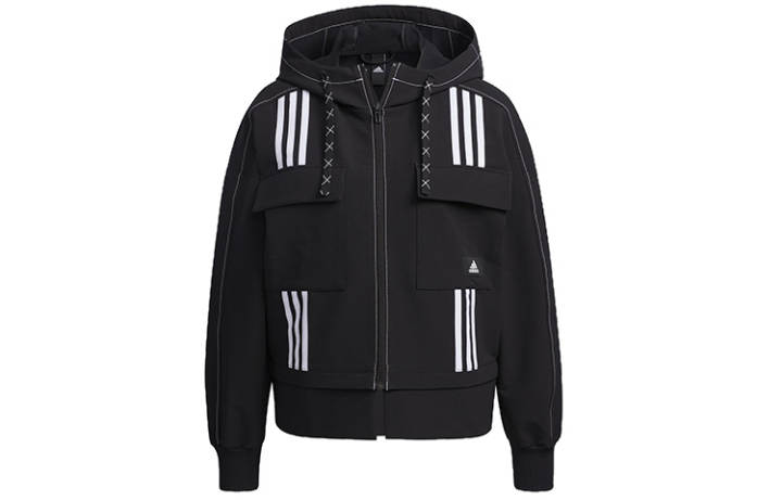 Adidas Adidas Jackets Women's Black Hooded Moderate Workwear