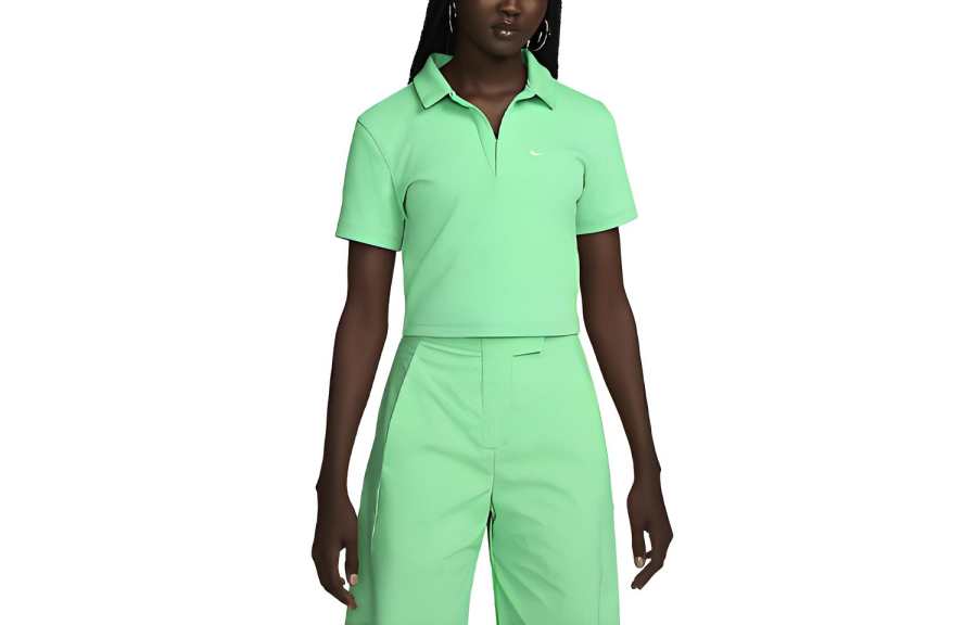 Nike Nike Sportswear Essentials Polo Shirts Women's Teal Polo Collar Moderate Straight Fit