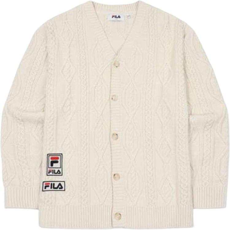 FILA Knitwear Women's Beige V Neck Moderate