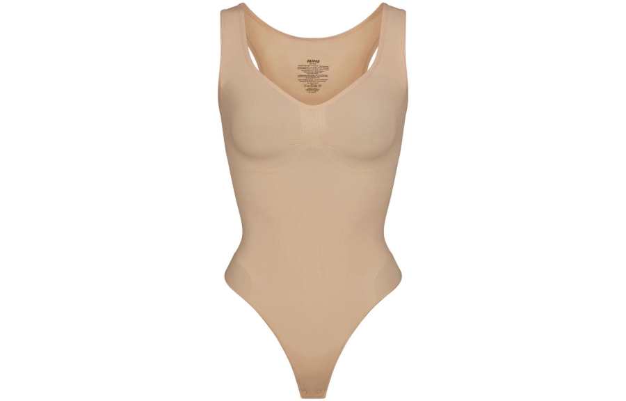 Skims Bodysuits Women's Mud V Neck