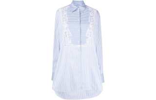 ERMANNO SCERVINO 【Previous Season】lace-trim striped shirt
