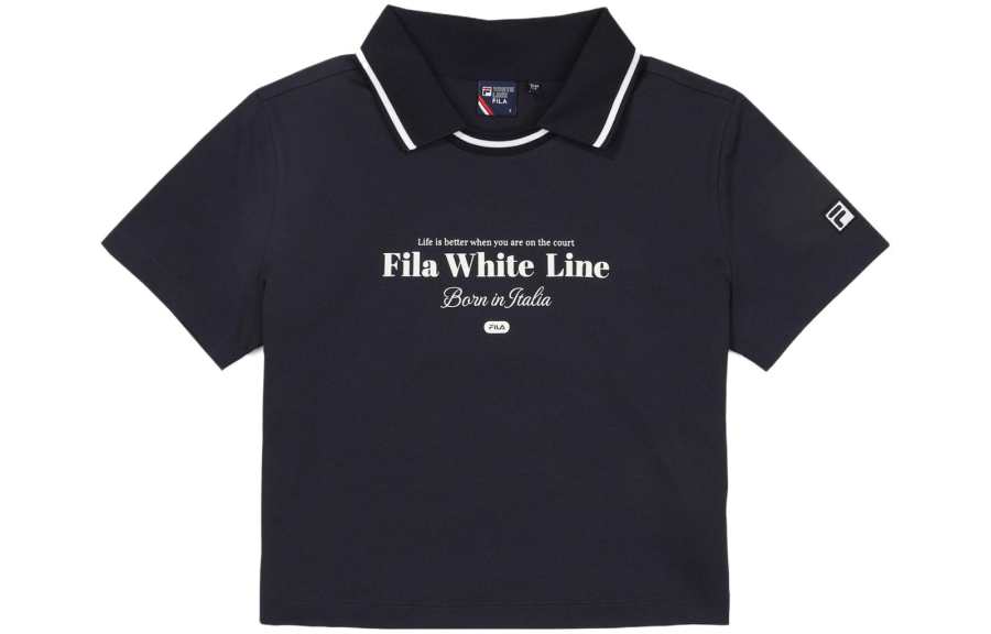 FILA Polo Shirts Women's Marine Blue Polo Collar Moderate Straight Fit
