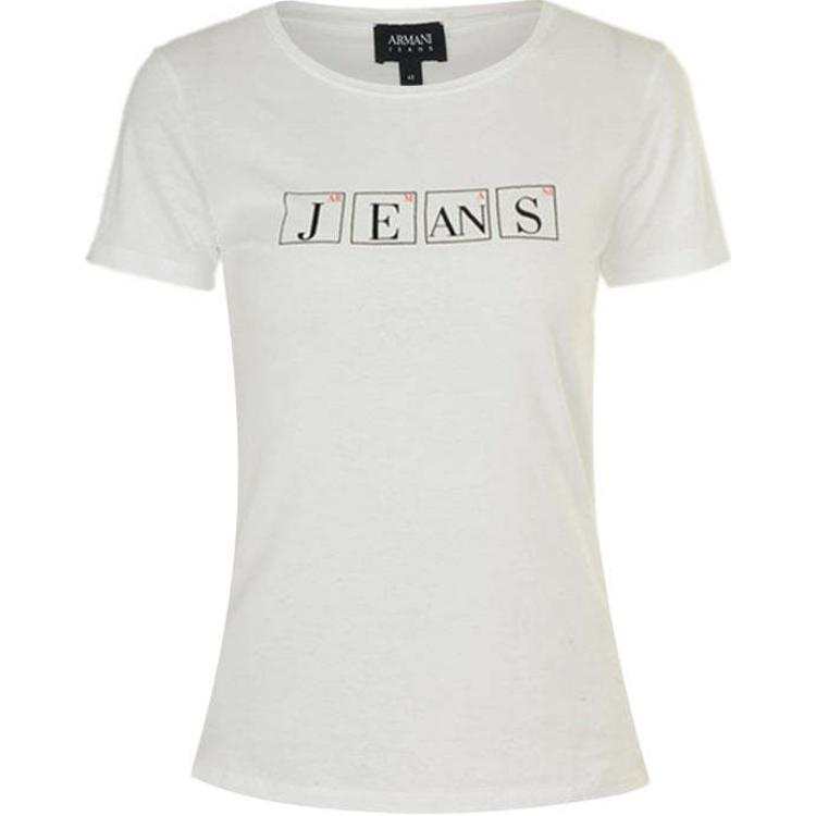 ARMANI JEANS SS23 T Shirt Women's Ecru