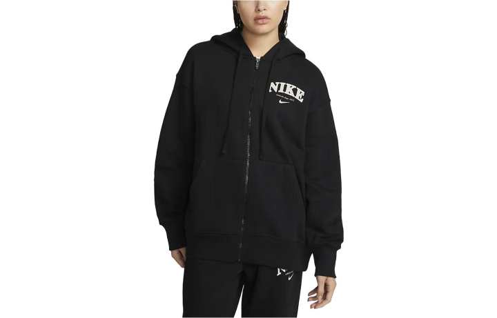 Nike Nike Sweatshirts Women's Black Hooded Moderate Cardigan