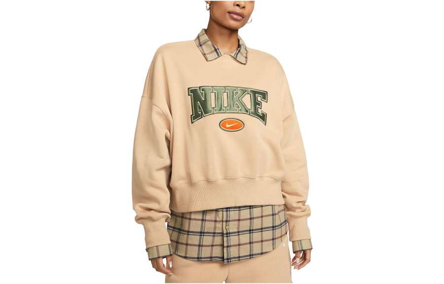 Nike Nike Sweatshirts Women's Linen Yellow Crew Neck Moderate Regular