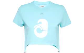 Courreges suspenders-effect cropped T-shirt