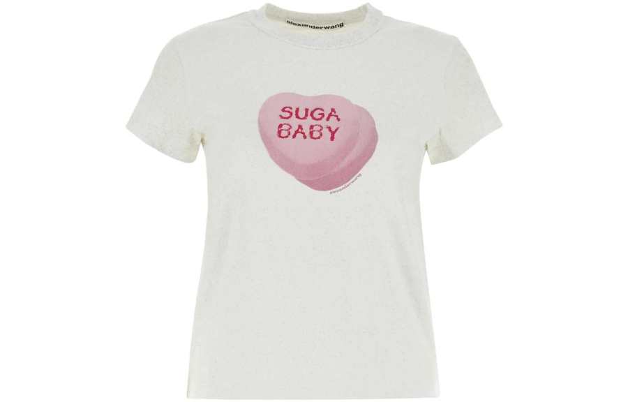 Alexander Wang T Shirts Women's White Crew Neck Moderate Straight Fit