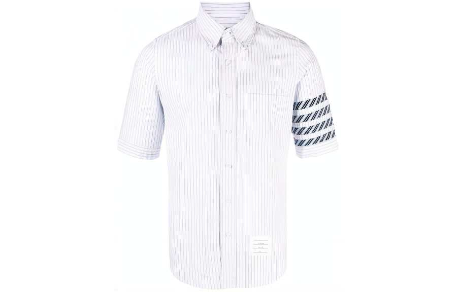 THOM BROWNE THOM BROWNE 4-Bar Stripe Short-sleeve Cotton Shirt