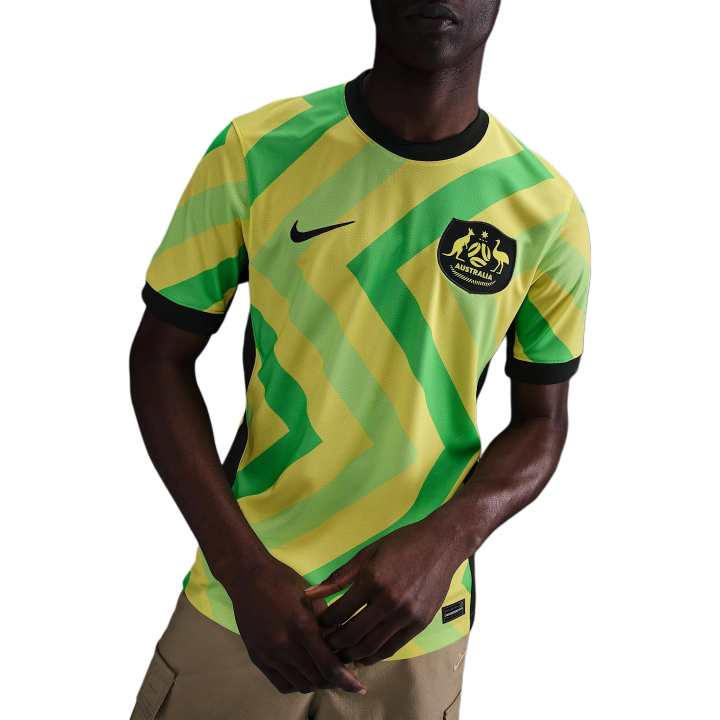 Nike Nike Australia National Team Australie Domicile Soccer Jersey Men's Light Voltage Yellow II/Professional Green