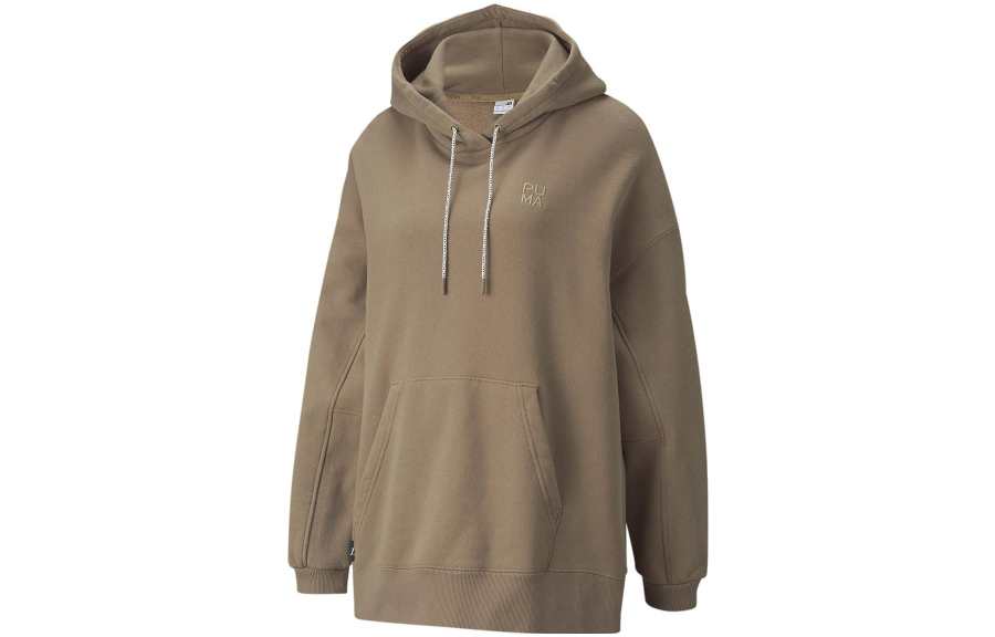 PUMA Sweatshirts Women's Brown Hooded Moderate Regular