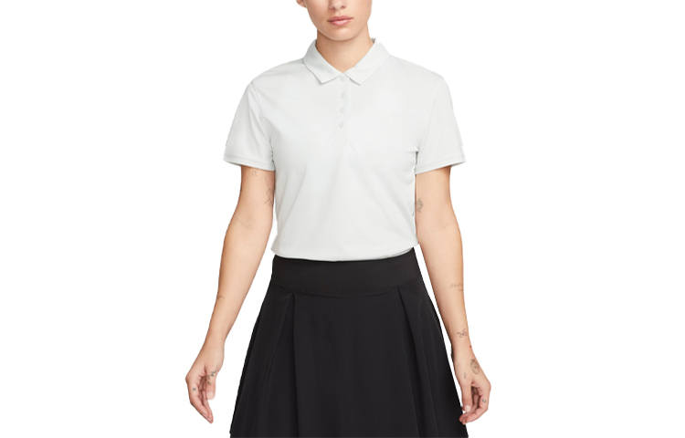 Nike Nike Polo Shirts Women's Light Silver Polo Collar Moderate Straight Fit