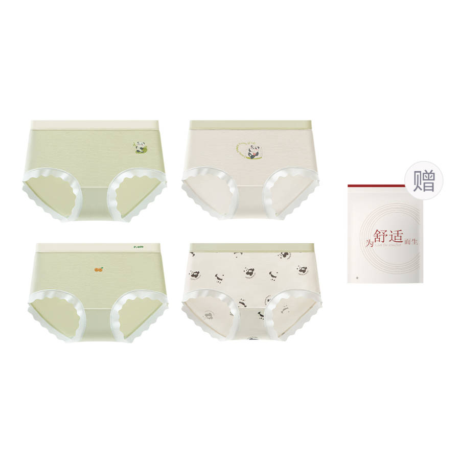 HONGDOUJUJIA Underpants Women's Shopping Bag 4 Pack