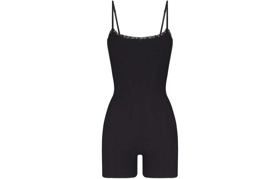 Skims SOFT LOUNGE LACE ONESIE Jumpsuit Women's ONYX/Onyx
