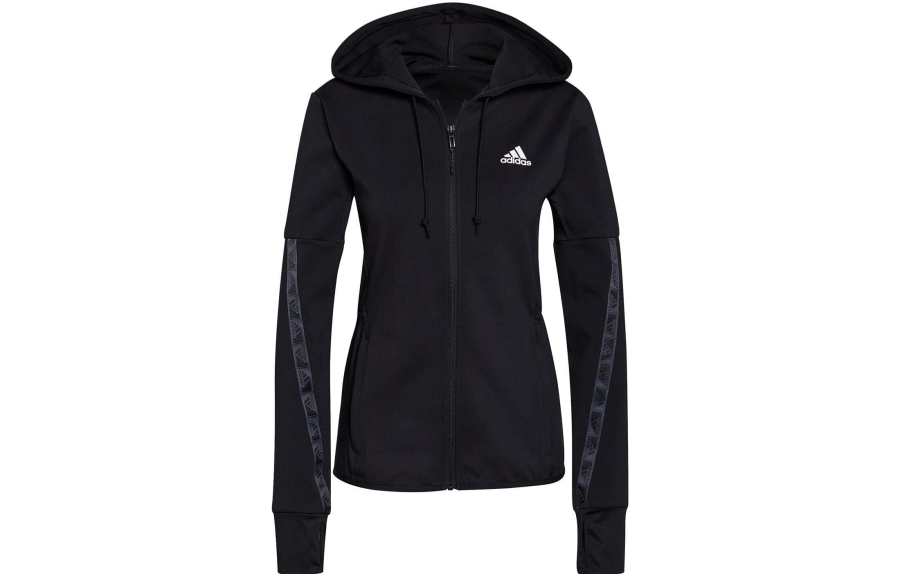 Adidas Adidas Lil Stripe Wedgiedesigned 2 Move Cotton Touch Hoodie Jackets & Coats Women's Black