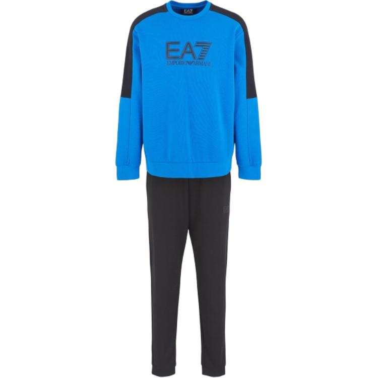 EMPORIO ARMANI EA7 FW24 Sweatshirt Set Men's Blue Black