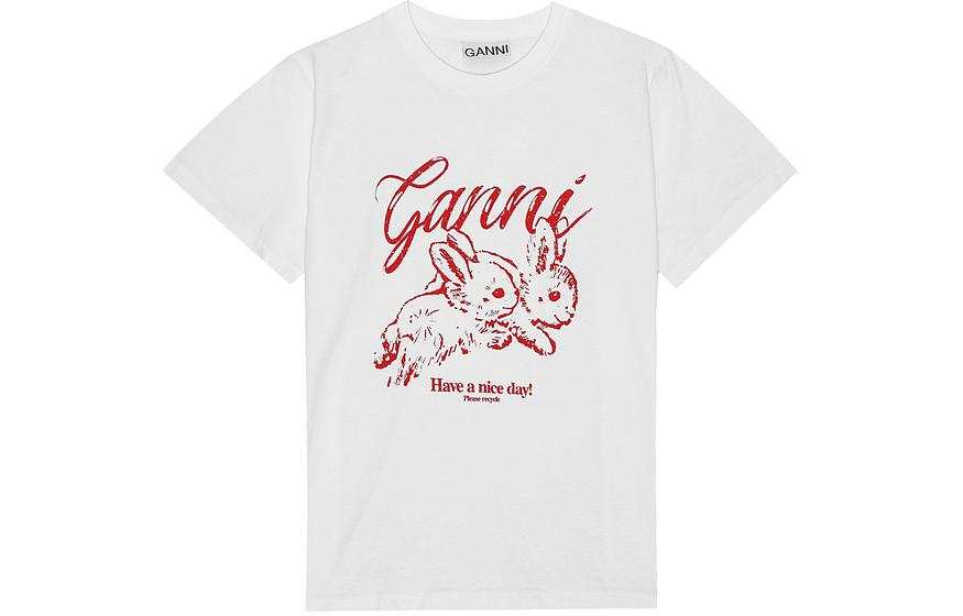 GANNI Relaxed Bunny T Shirt