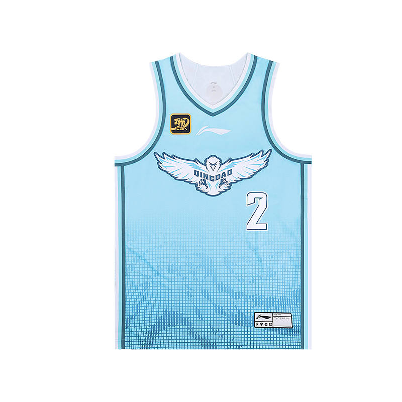 Li-Ning Li Ning CBA Collection Basketball Jersey Classic Version 24 25 Qingdao Team, Wang Ruize Size 2 Men's Light Blue