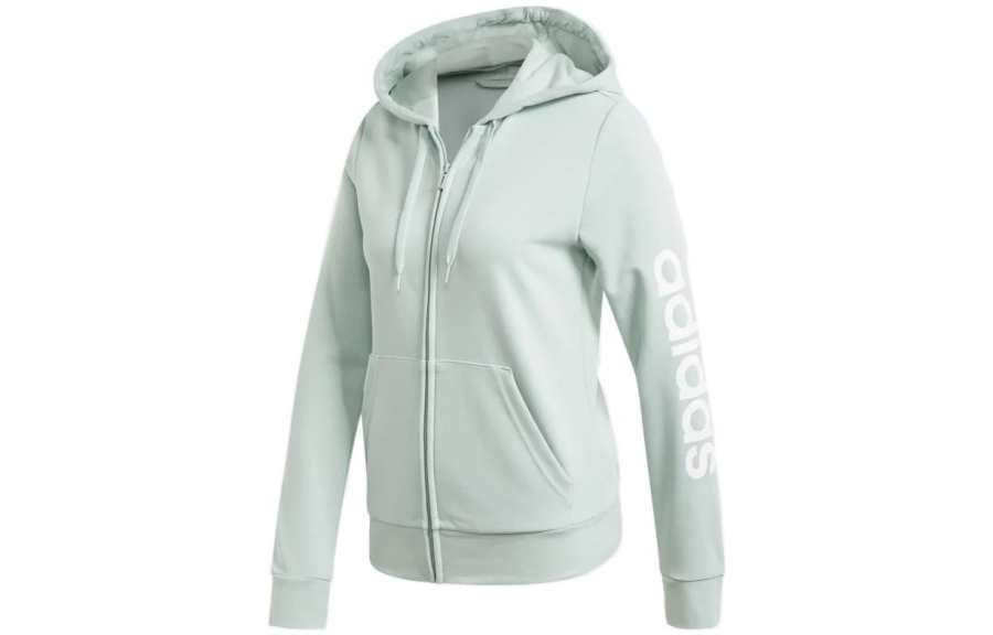 Adidas Adidas Essential Sweatshirts Women's Green Hooded Moderate Cardigan