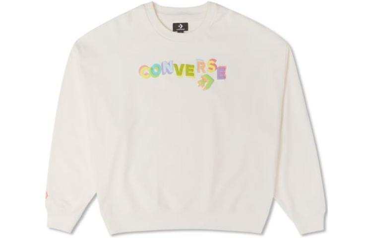 Converse Sweatshirts Women's Milk White Crew Neck Moderate Regular