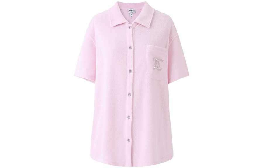 Juicy Couture Shirts Women's Pink Lapel Moderate Other
