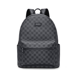 FAIRWHALE Synthetic Leather Backpack Regular Unisex Black