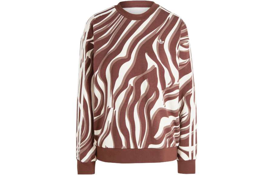 Adidas Originals Sweatshirts Women's Brown Crew Neck Moderate Regular