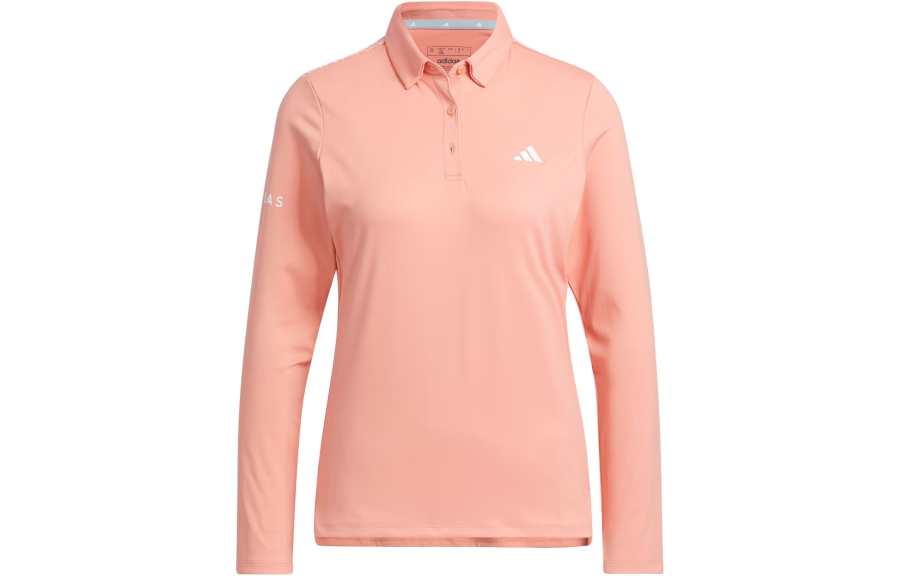 Adidas Adidas AEROREADY Polo Shirts Women's Pink Umber Polo Collar Moderate Straight Fit