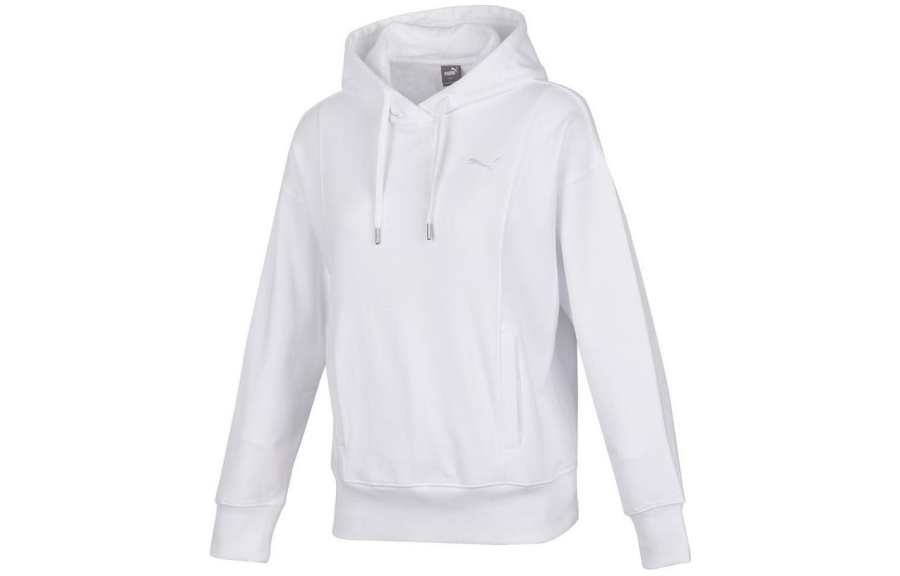 PUMA Sweatshirts Women's White Hooded Moderate Regular