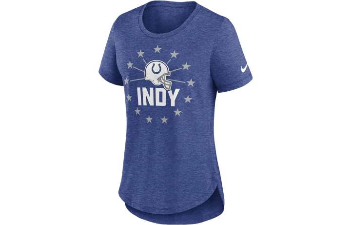 Nike Nike T Shirts Women's Royal Blue Crew Neck Moderate Straight Fit