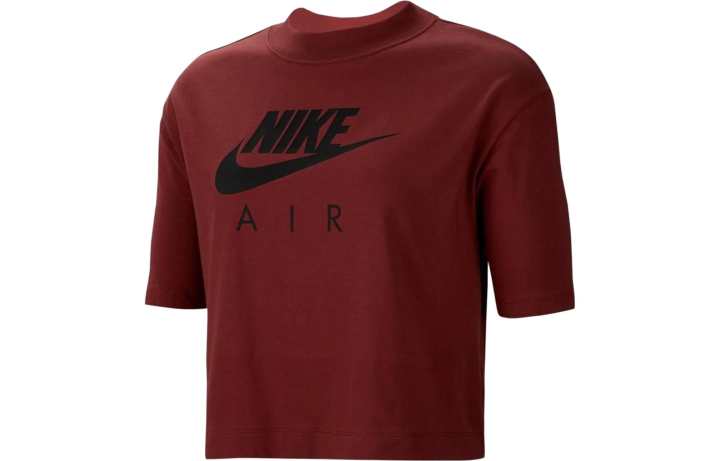 Nike Nike T Shirts Women's Red Crew Neck Moderate Straight Fit