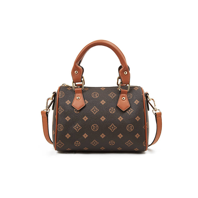 LAORENTOU Synthetic Leather Handbag Regular Women's Coffee