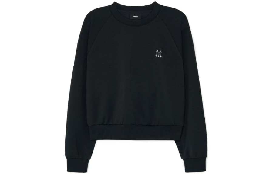 MLB New York Yankees Sweatshirts Women's Black Crew Neck Moderate Regular
