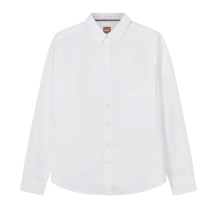 HUGO BOSS Shirts Women's White Pointed Collar Moderate Other