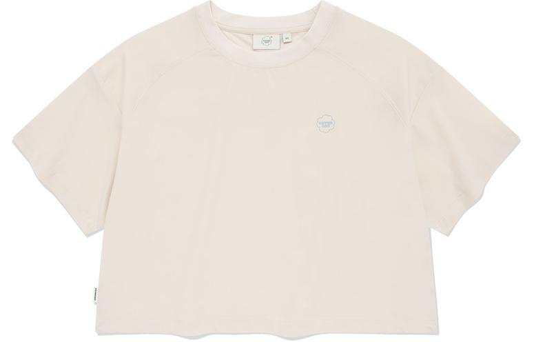 COVERNAT T Shirts Women's Ivory Crew Neck Moderate
