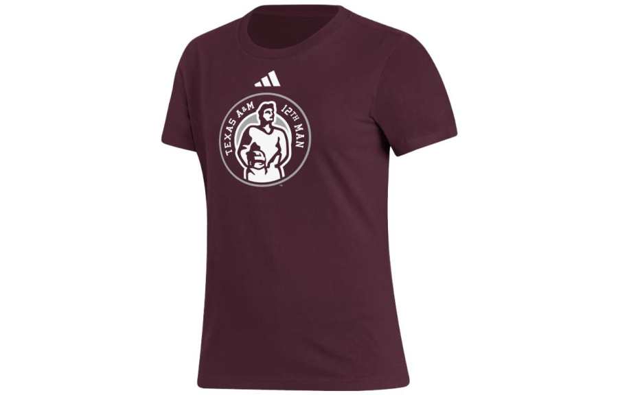Adidas Adidas T Shirts Women's Burgundy Crew Neck Moderate Straight Fit
