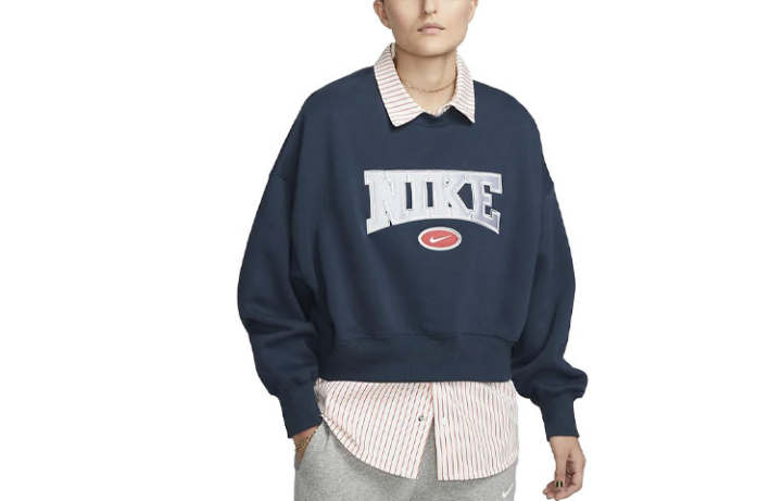 Nike Nike Sweatshirts Women's Marine Blue Crew Neck Moderate Regular