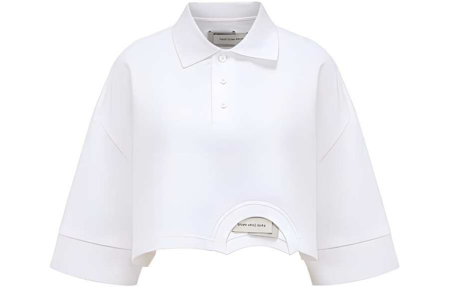 Feng Chen Wang Deconstruction Polo Shirts Women's White Polo Collar Moderate Other