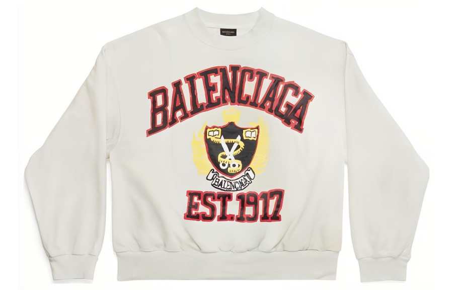 Balenciaga Sweatshirt Loose Fit Women's White