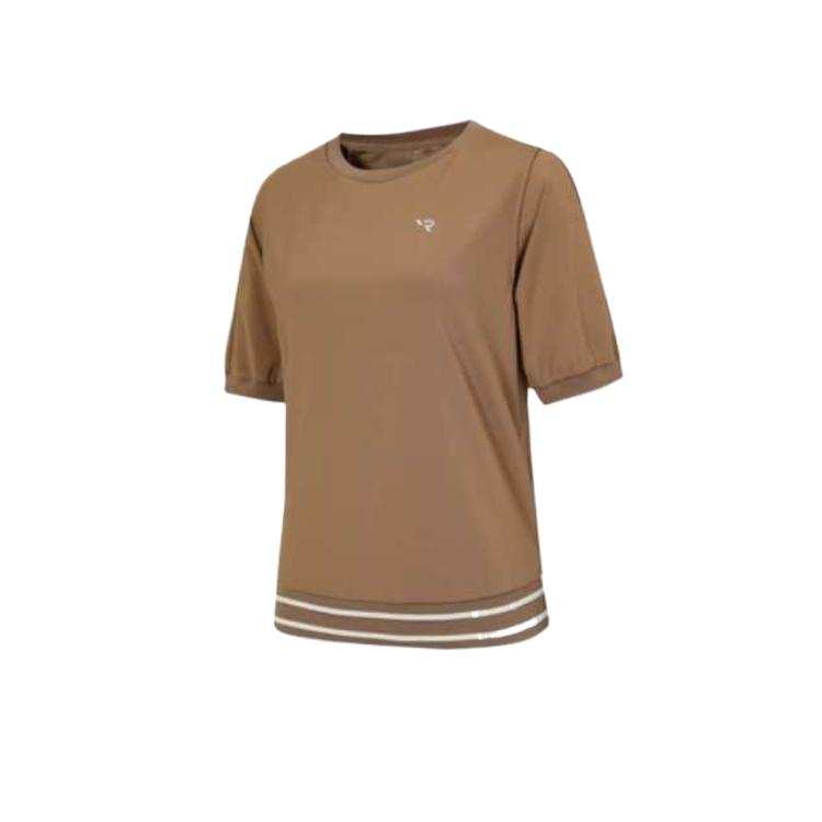 RAPIDO T Shirts Women's Mocha Crew Neck Moderate