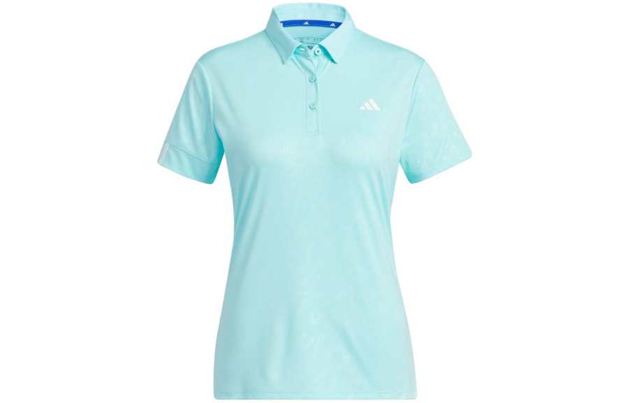 Adidas Adidas Polo Shirts Women's Light Blue Polo Collar Moderate Straight Fit